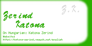 zerind katona business card